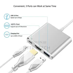 USB C Hub to HDTV USB 3.0 Type C Dock Station for Macboo