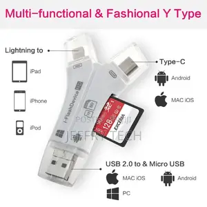 4 in 1 I Flash Drive USB Micro SD TF Card Reader Adapter Dat