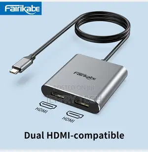 USB C to Dual Hdmi-Compatible Adapter Triple Display Vide