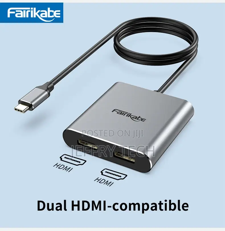 USB C to Dual Hdmi-Compatible Adapter Triple Display Vide