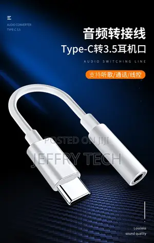 Type C to 3.5 Mm Aux Adapter Type-C 3.5 Jack Audio Cable Fo