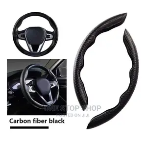 Carbon Fiber Black 2pc Universal Fit Steering Wheel Cover