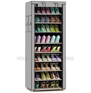 10 Later Single Column Shoe Rack With Cover