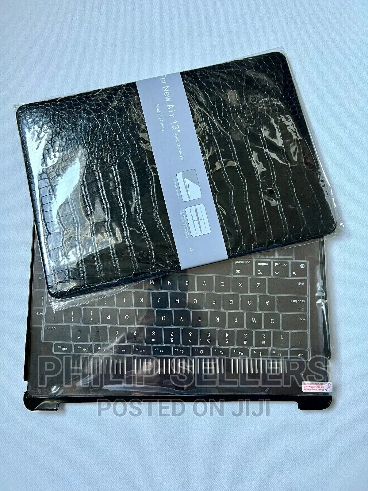 Black Faux Crocodile Leather Laptop Hard Shell Case 13 Macbo