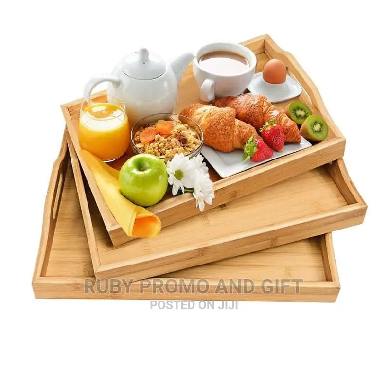 3 Set Wooden Serving Trays
