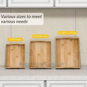 3 Set Wooden Serving Trays