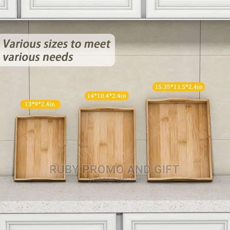 3 Set Wooden Serving Trays