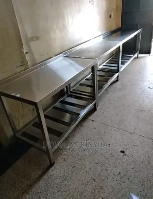 Stainless Steel Working Table Top With Brace.