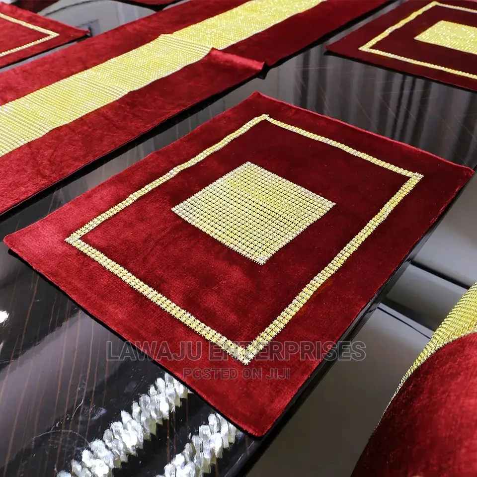 13pc Elegant Silky Table Runner Plus Placement Mats