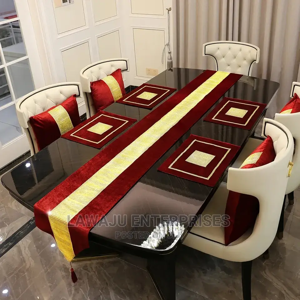 13pc Elegant Silky Table Runner Plus Placement Mats