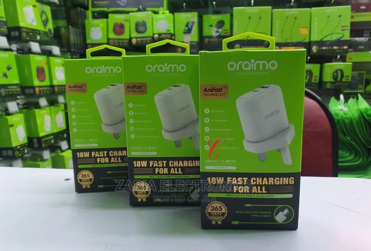 Oraimo Fast Charger 65watts With Type C-C Cable