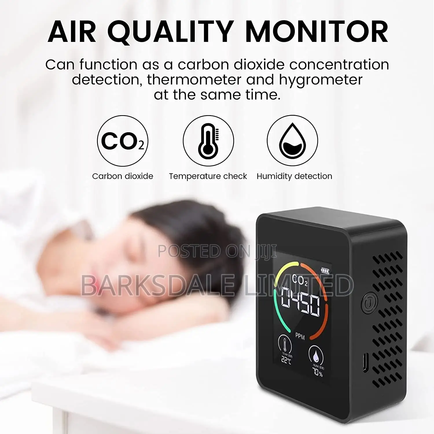 CO2 Air Thermometer Humidity Quality Carbon Detector Meter