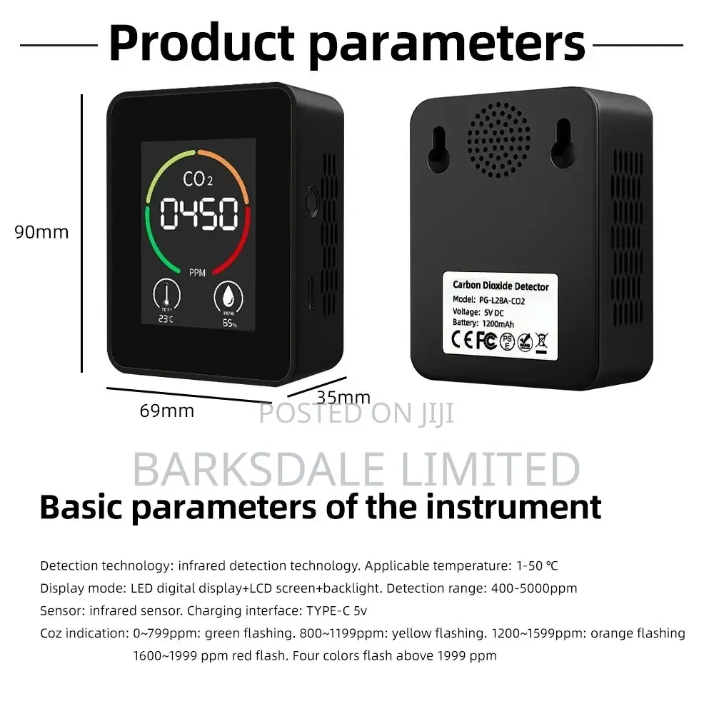 CO2 Air Thermometer Humidity Quality Carbon Detector Meter