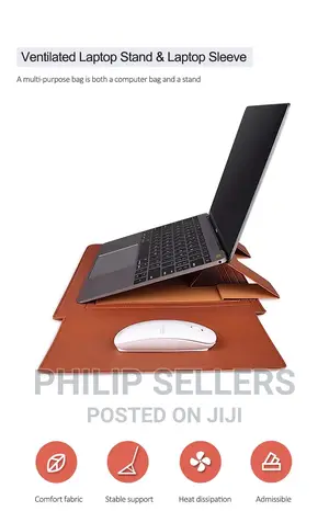 PU Leather Laptop Sleeve Stand Bag Waterproof 13 14 15inch