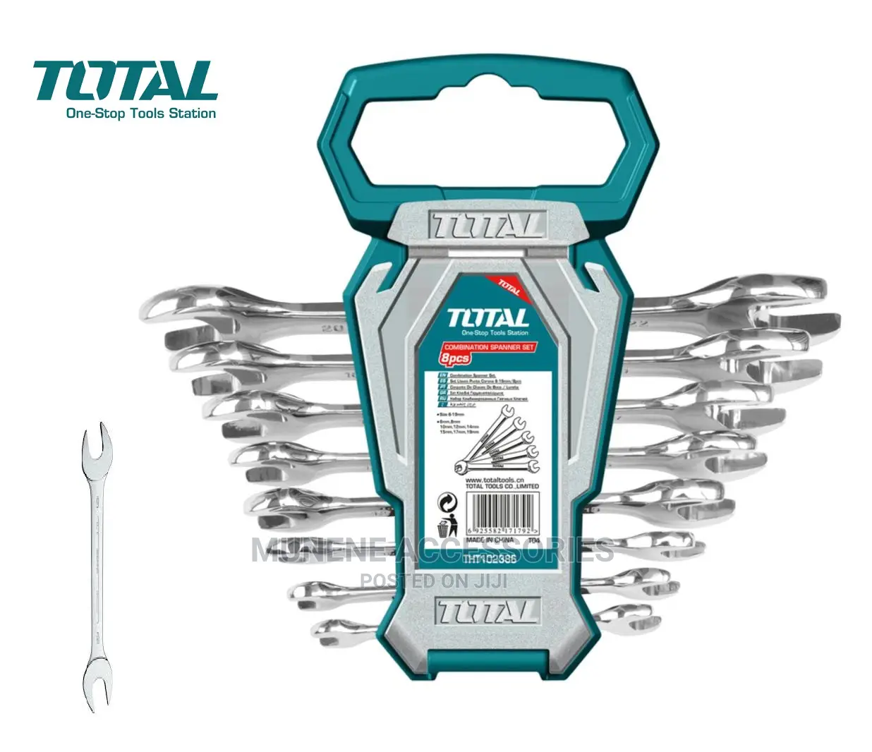 Total 8pcs Double Open End Spanner Set 6mm - 22mm Wrench
