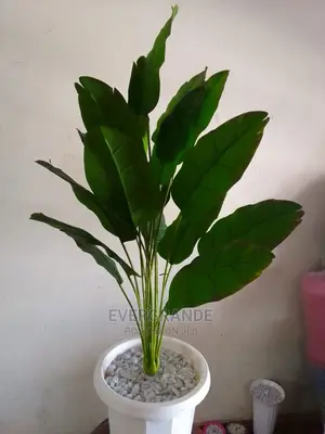 Green Plants Artificial Flowers With Vase