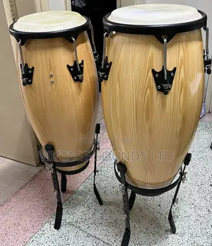 Percussion Conga Drum Pair With Stands