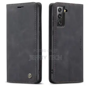 Samsung Galaxy S21 Plus Retro Flip Leather Wallet Case Black