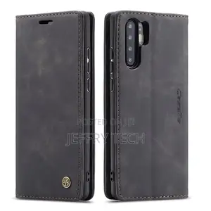 Huawei P30 Pro Retro Flip Leather Wallet Case Black