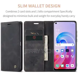 OPPO Realme 9i 4G Retro Flip Leather Wallet Case Black