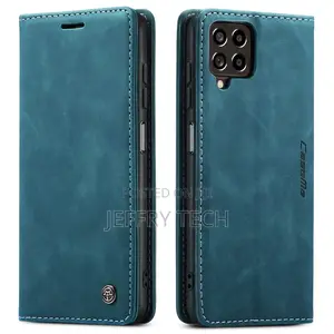 Samsung Galaxy M53 5G Retro Flip Leather Wallet Case Blue