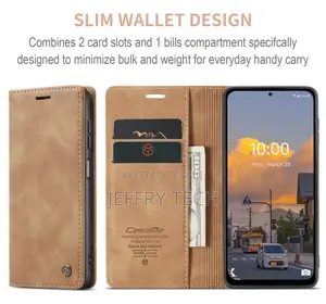 Samsung Galaxy M53 5G Retro Flip Leather Wallet Case Brown