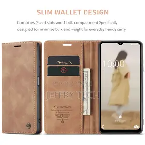 Samsung Galaxy A14 5G Retro Flip Leather Wallet Case Brown