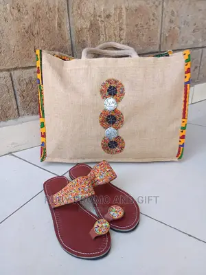 Ankara Jute Bag + Maasai Beaded Sandals