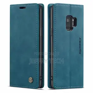 Samsung Galaxy S9 Anti-Fall Retro Leather Wallet Case Blue