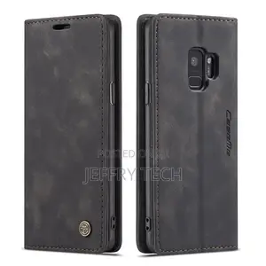 Samsung Galaxy S9 Anti-Fall Retro Leather Wallet Case Black