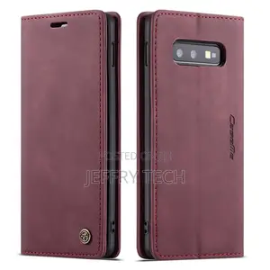 Samsung Galaxy S10e Retro Flip Leather Wallet Case Red
