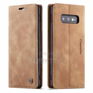 Samsung Galaxy S10e Retro Flip Leather Wallet Case Brown