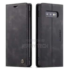 Samsung Galaxy S10e Retro Flip Leather Wallet Case Black