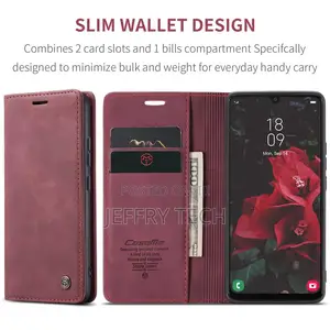 Samsung Galaxy A34 5G Retro Flip Leather Wallet Case Red