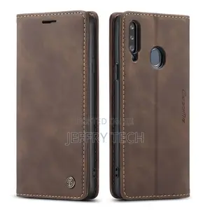 Samsung Galaxy A20S Anti-Fall Retro Leather Wallet Coffee