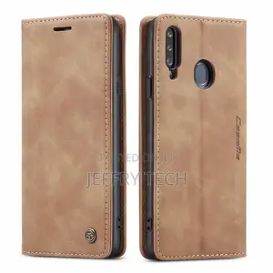 Samsung Galaxy A20S Anti-Fall Retro Leather Wallet Ca Brown