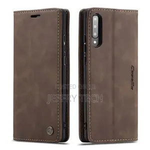 Galaxy A30S Anti-Fall Retro Leather Wallet Case Coffee