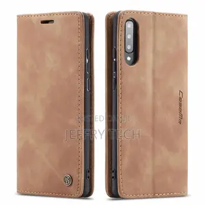 Galaxy A30S Anti-Fall Retro Leather Wallet Case Brown Samsun