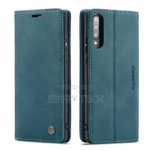 Samsung Galaxy A30S Anti-Fall Retro Leather Wallet Case Blue