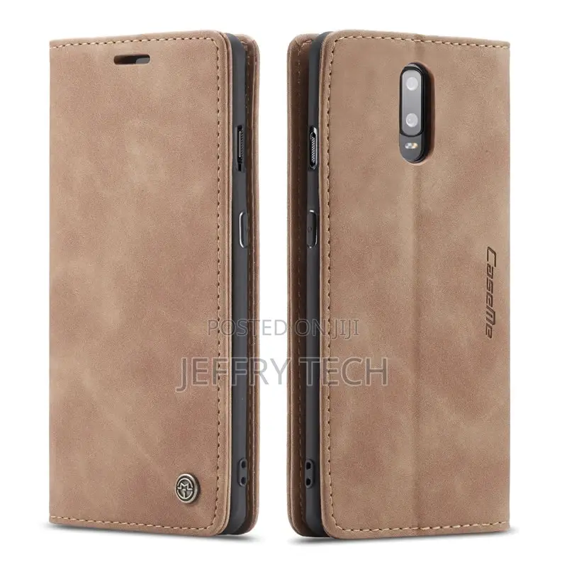 Oneplus 7 Leather Wallet Flip Case Brown