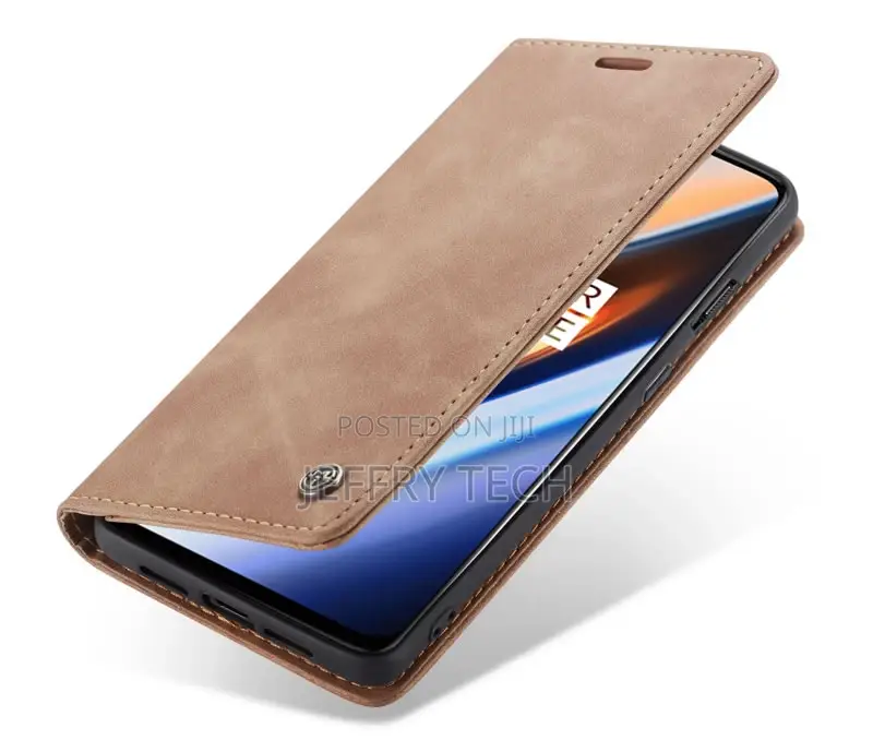 Oneplus 7 Leather Wallet Flip Case Brown