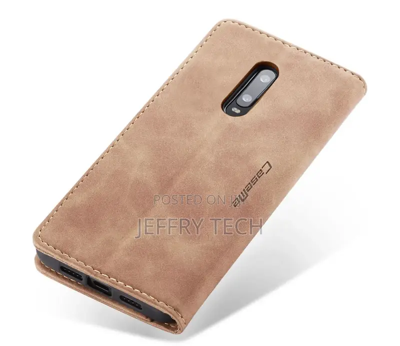 Oneplus 7 Leather Wallet Flip Case Brown