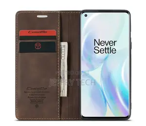 Caseme Oneplus 8 Vintage Style Matte Texture Soft PU Coffee