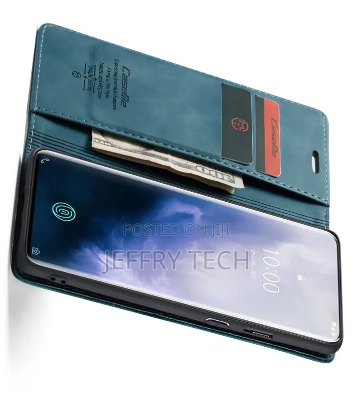 Oneplus 7 Pro Leather Wallet Case Blue