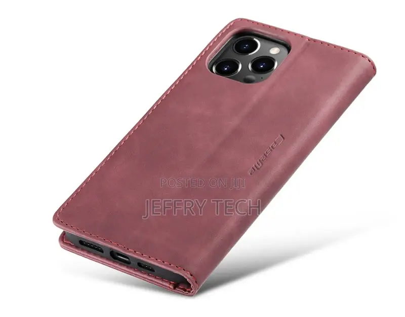 iPhone 14 Pro Max Retro Flip Leather Wallet Case Red