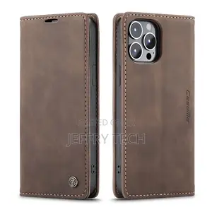 iPhone 14 Pro Max Retro Flip Leather Wallet Case Coffee