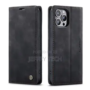 iPhone 14 Pro Max Retro Flip Leather Wallet Case Black