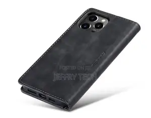 iPhone 14 Pro Retro Flip Leather Wallet Case Black