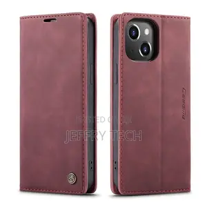 iPhone 14 Plus Retro Flip Leather Wallet Case Red