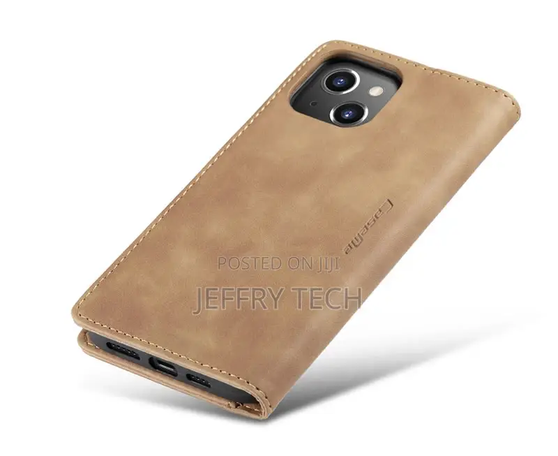 iPhone 14 Retro Flip Leather Wallet Case Brown